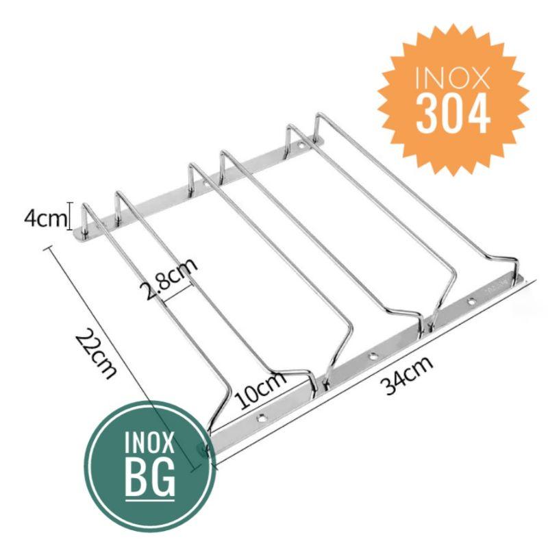 Treo ly, gài ly 1/2/3 hàng bắt trần cho tủ sâu 22cm