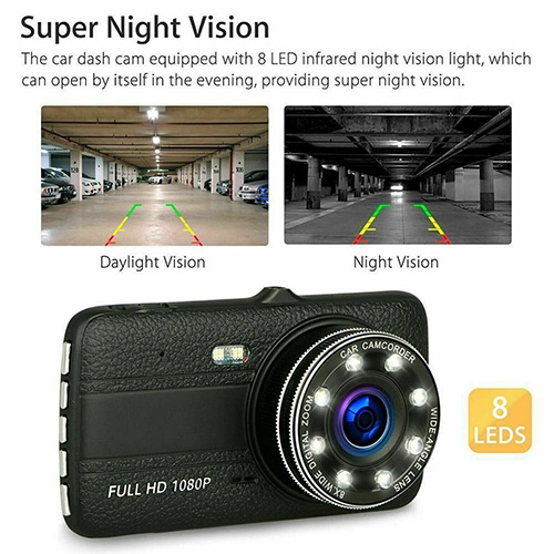 Camera Hành trình ô tô trước sau Full HD 1080P - Tích hợp 8 LED