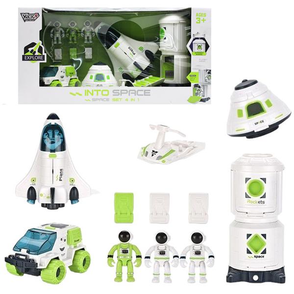 Bộ Đồ Chơi 4 Trong 1 Mô Hình Tàu Không Gian Into Space - Vecto VT80106