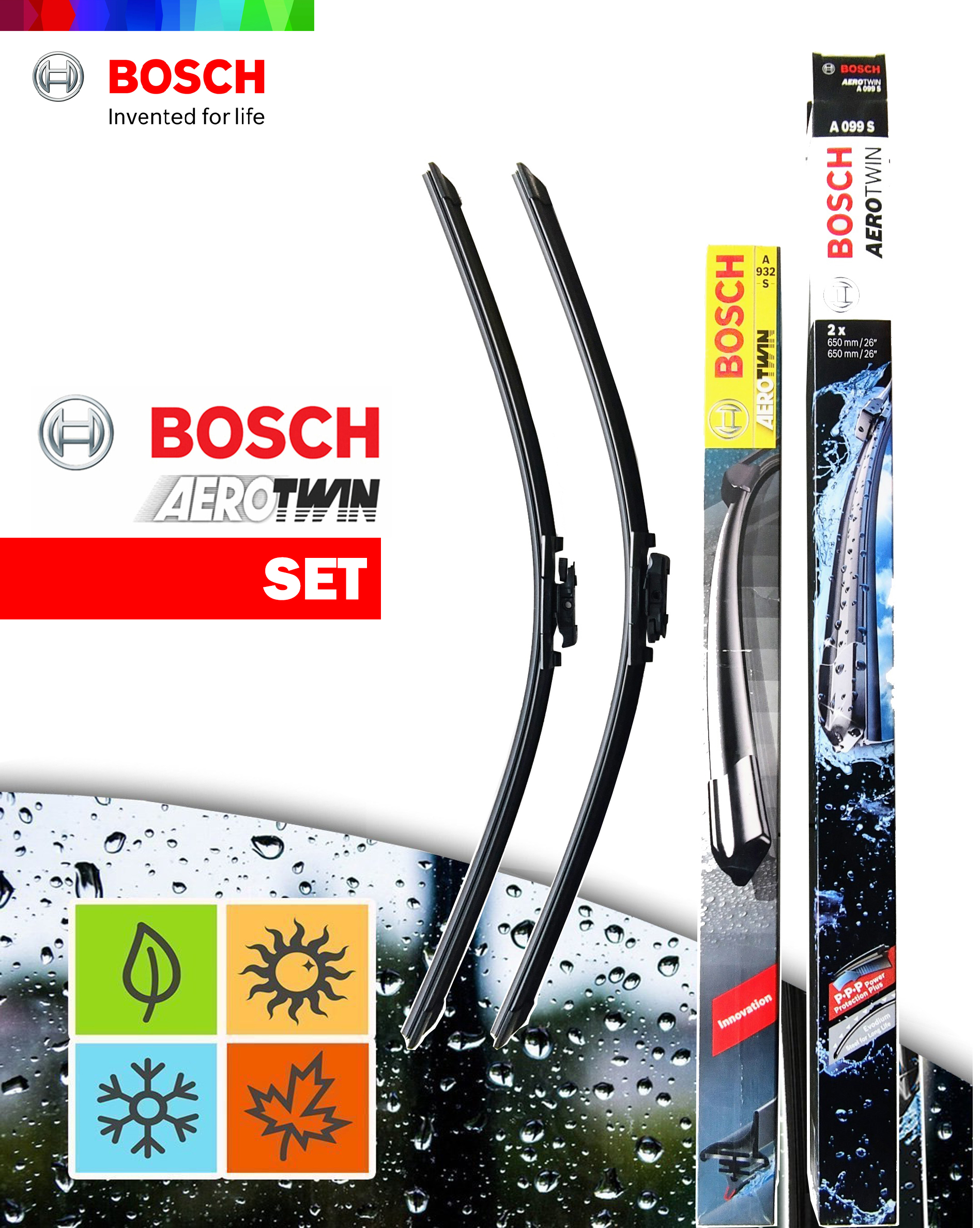 BỘ GẠT MƯA BOSCH AEROTWIN EURO SET MERCEDES E200 E240 E280 (W211) - 26X26 (7079)