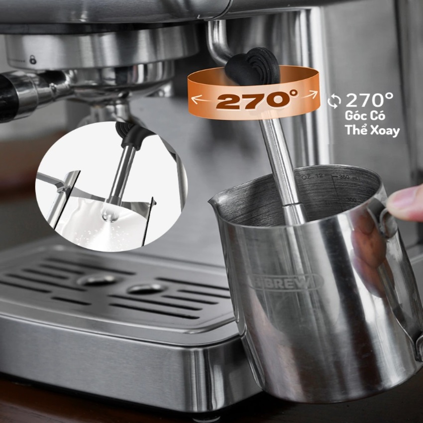 Máy pha cà phê Espresso CAO CẤP - thương hiệu Mỹ HiBREW HÀNG CHÍNH HÃNG GIÁ SỐC (H10A)