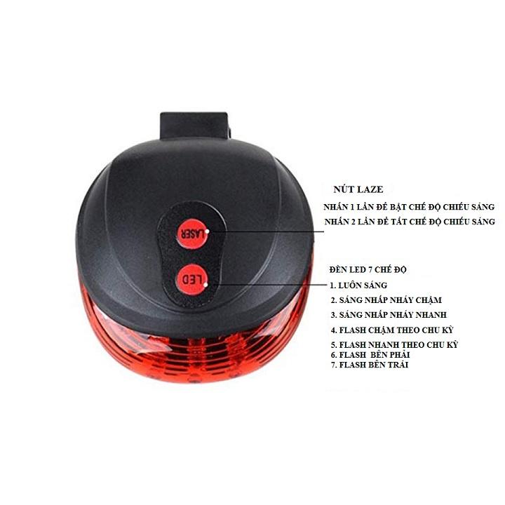 Đèn LED Chiếu Hậu Xe Đạp Cảnh Báo An Toàn Chống Thấm Nước