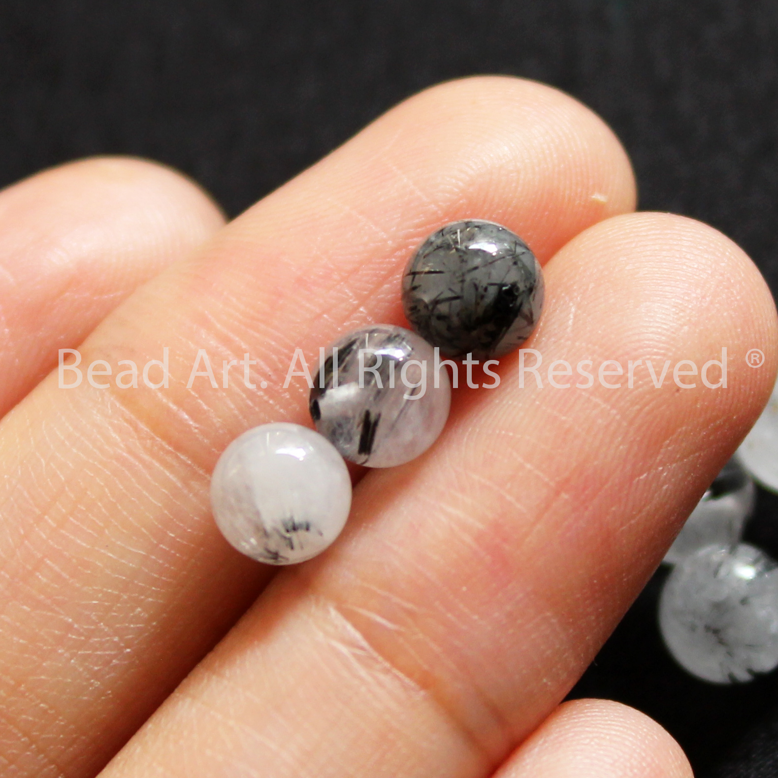 5MM Đá Thạch Anh Tóc Đen Tự Nhiên Loại A, Đá Phối Vòng Tay Phong Thuỷ, Chuỗi Hạt, Trang Sức, Hợp Mệnh Thủy, Mộc - Bead Art