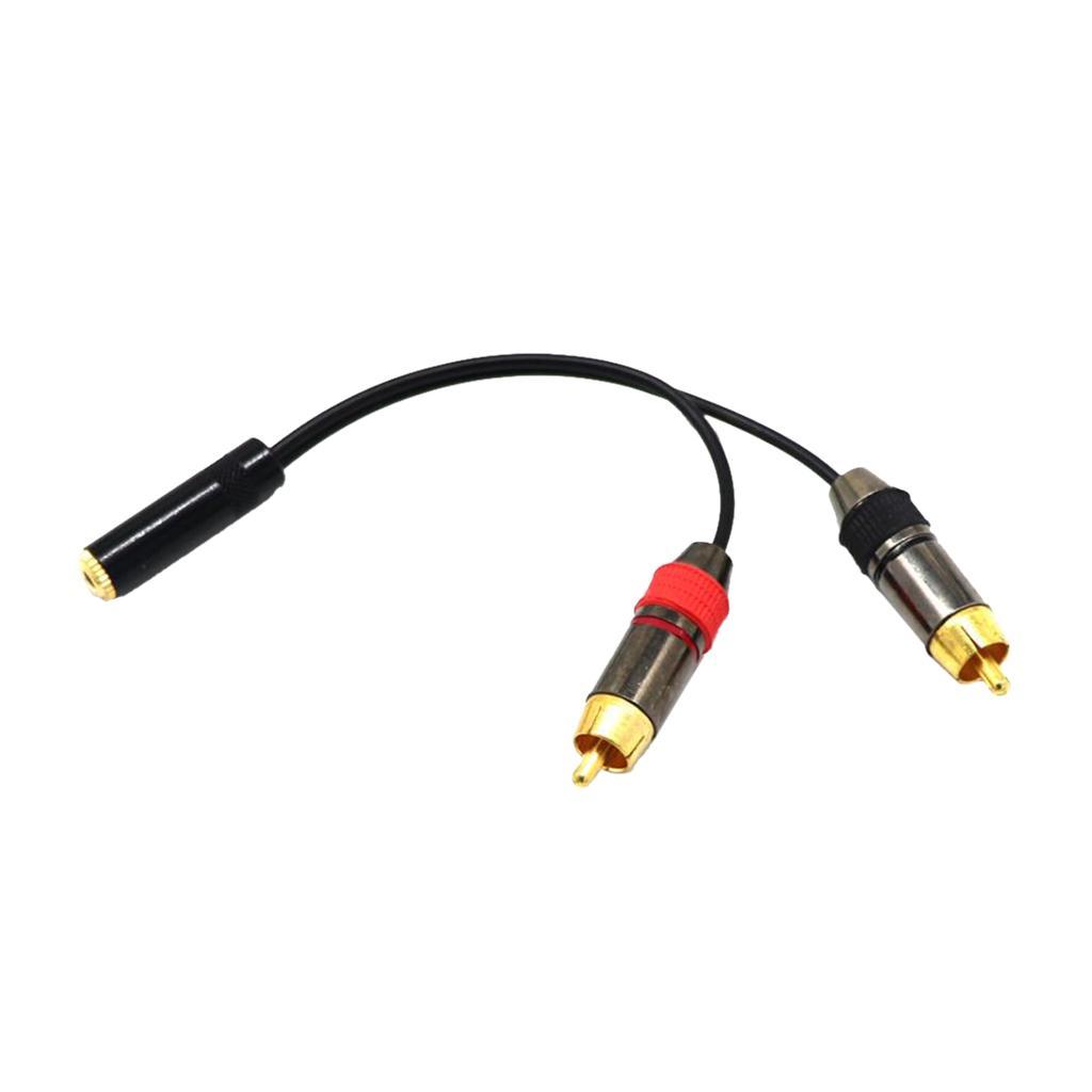Gold-Plated 3.5mm Female to 2 RCA Male Y Splitter Audio Adapter Cable