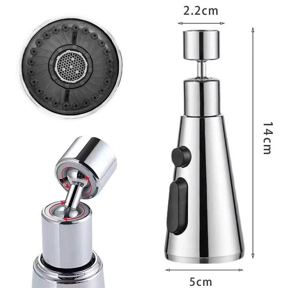 Đầu Nối Vòi Nước Bồn Rửa Chén Đa Năng, 3 Chế Độ Phun, Xoay 720° Chống Bắn Tung Tóe - HÀNG CHÍNH HÃNG MINIIN