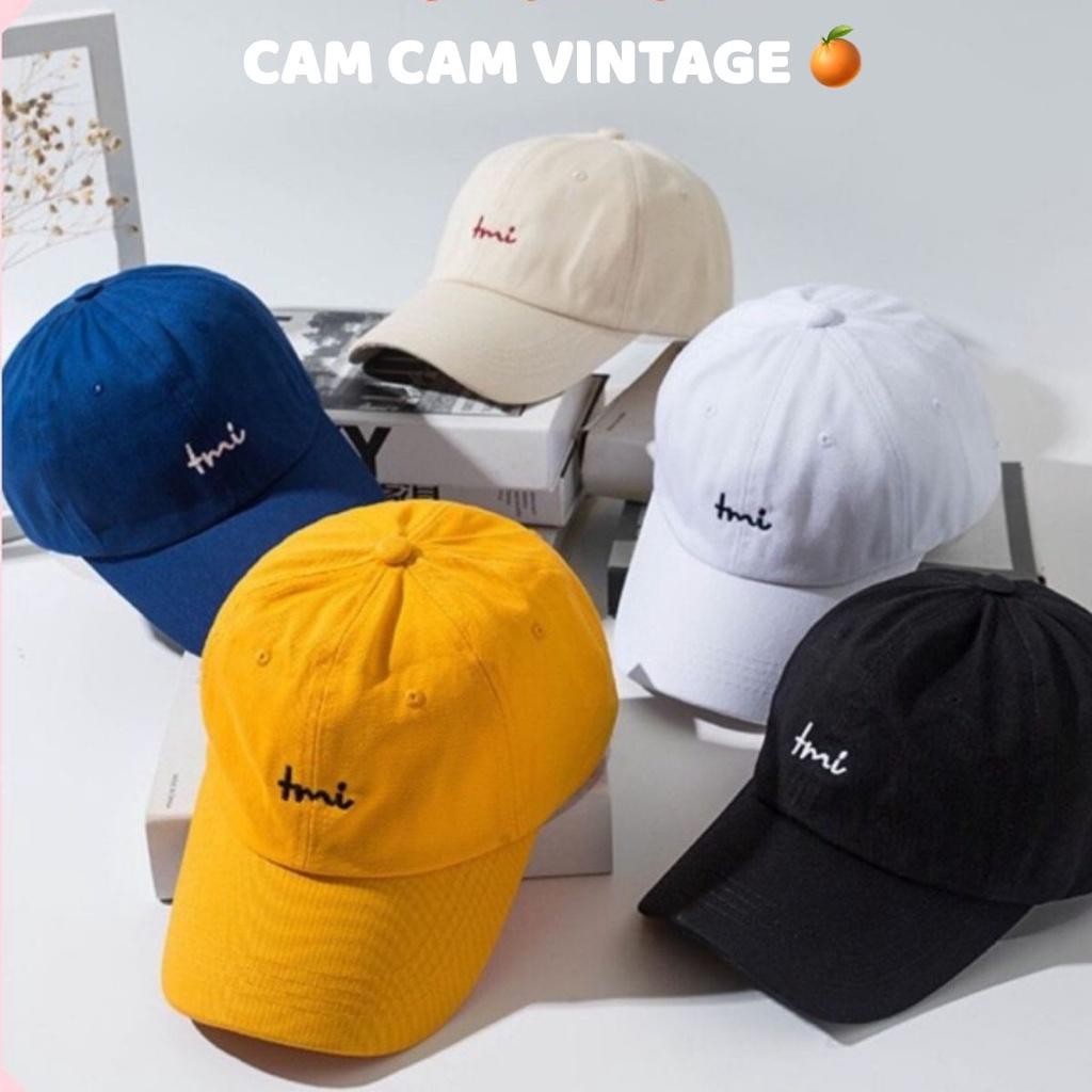 MŨ PHỚT MŨ LƯỠI TRAI ULZZANG LOẠI xịn THÊU CHỮ NỔI TMI VÀNG HOTTREND- Camcamvintage