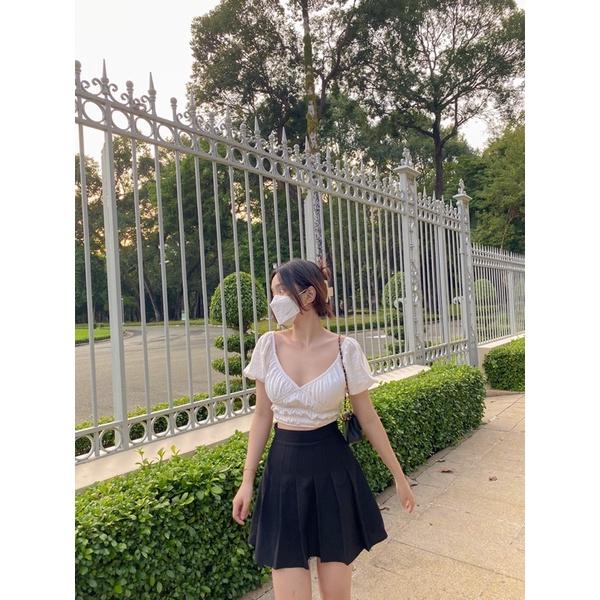 ( HÌNH THẬT) CHÂN VÁY XẾP LI CẠP CAO TÔN DÁNG- PLEATED SKIRT