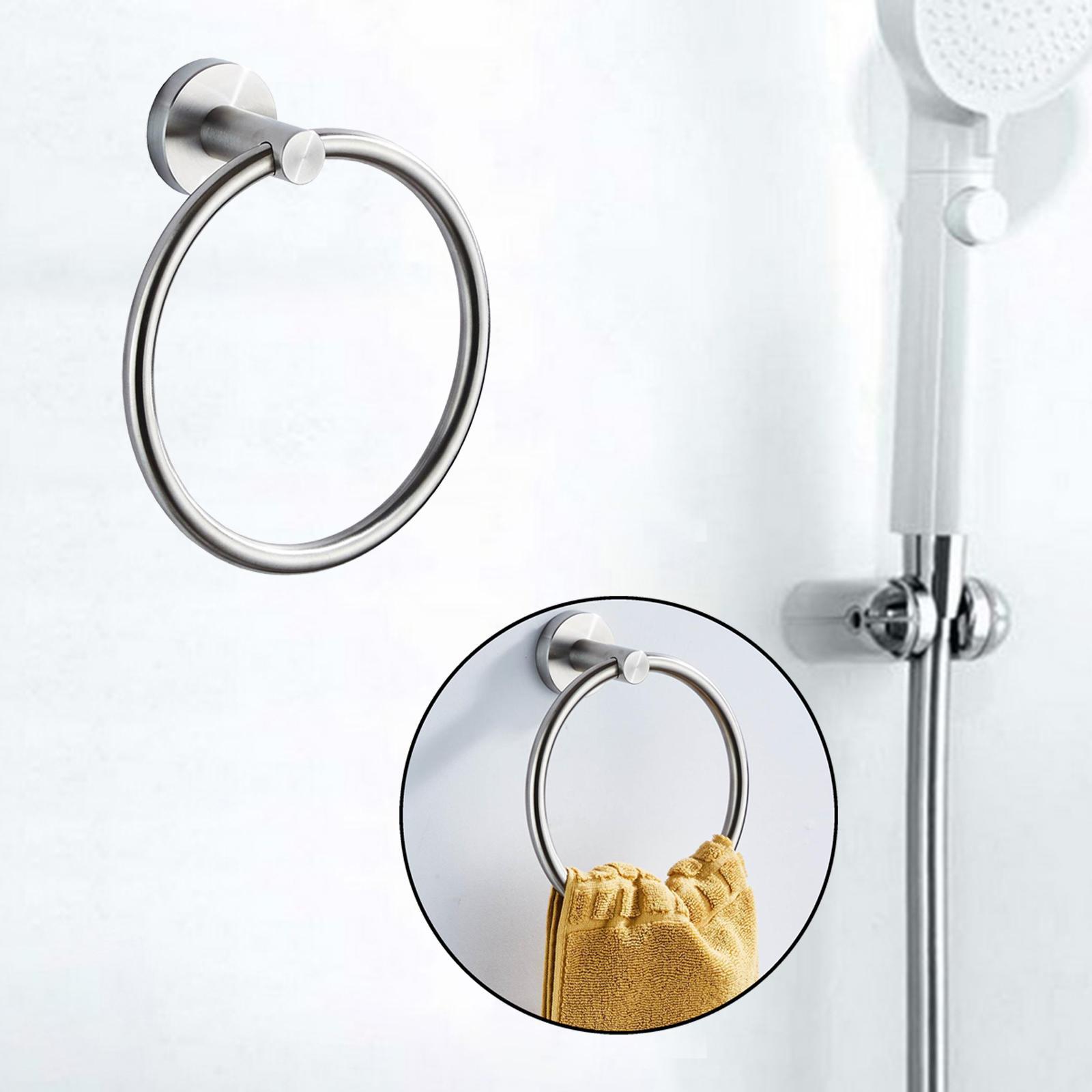 Hand Towel Rings Bathroom Round Towel Rack Holder Wall Mounted Circle Hanger
