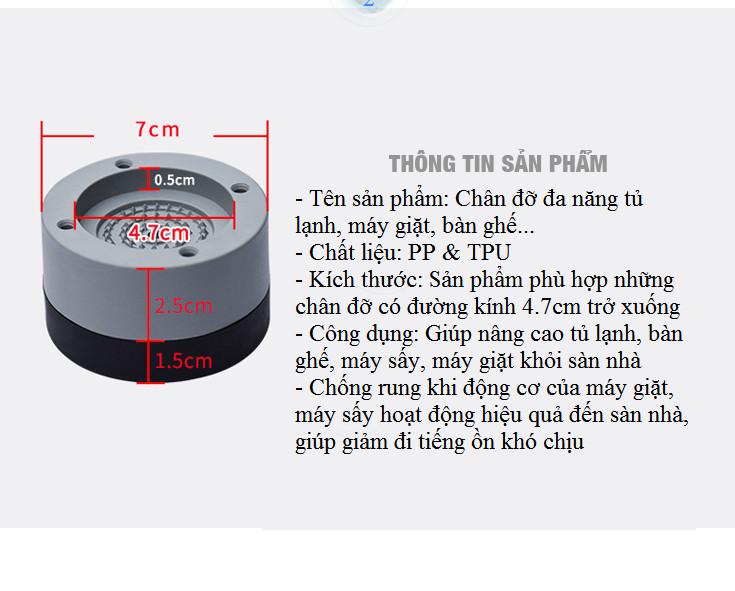 Bộ 4 Chân Đế Kê Máy Giặt, Máy Sấy, Bàn Ghế - Giao Màu Ngẫu Nhiên - Hàng Loại 1