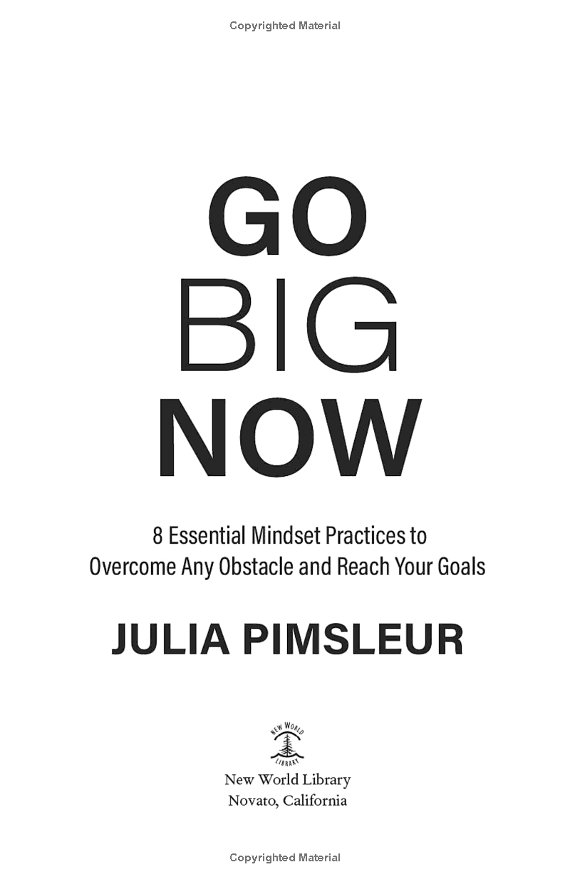 Go Big Now: 8 Essential Mindset Practices To Overcome Any Obstacle And Reach Your Goals