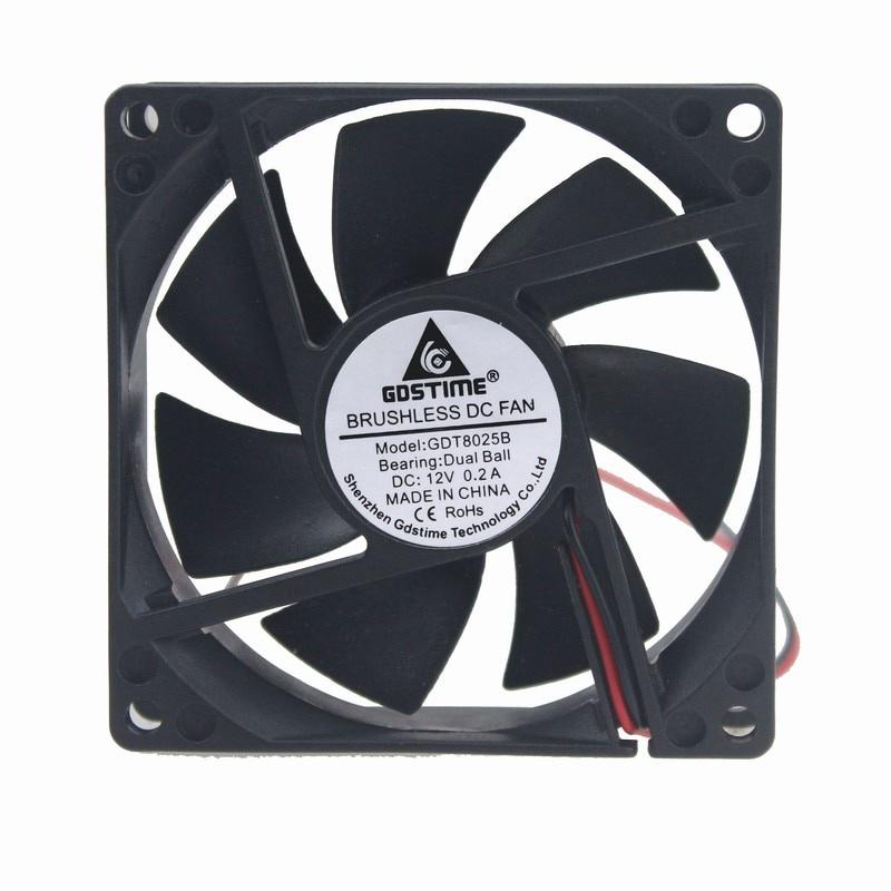 Gdstime 1 Pcs 11V Dual Ball Bearing Brushless DC PC CPU Cooling Fan 80mm x 11mm 1Pin 0.1A 1800RPM 80x80x11mm