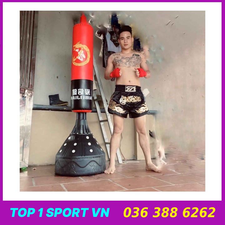 Combo bao cát trụ đấm bốc boxing tự đứng UFC + găng tay đấm bốc boxing + băng đa cuốn tay + bóng phản xạ + lót tay chân - Thiết bị đấm bốc boxing dành cho dân chuyên, phòng tập, võ đường