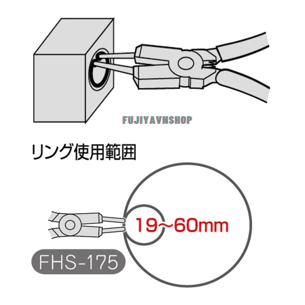 Kìm mở phanh mũi thẳng Fujiya FHS-175