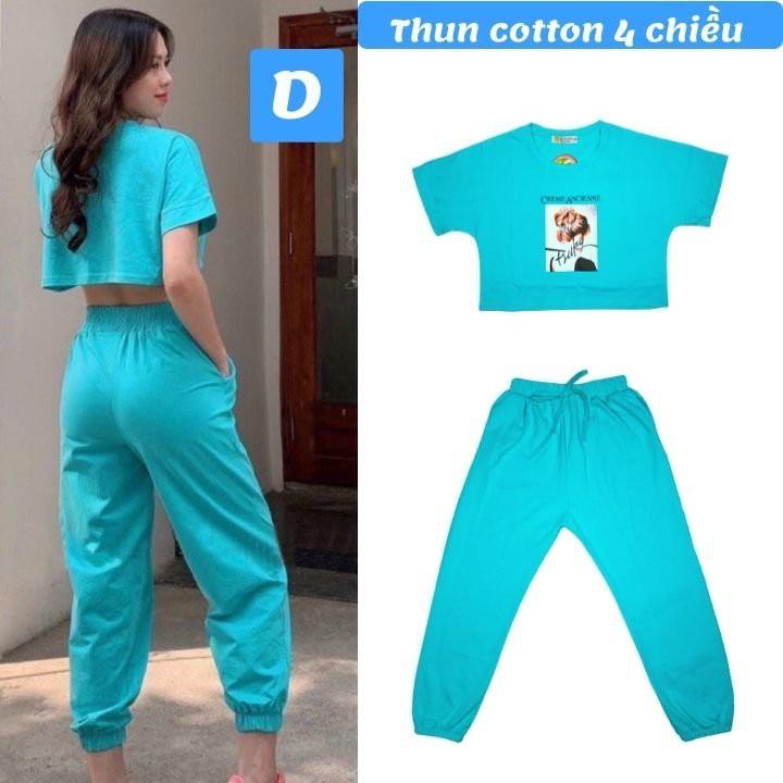 Đồ bộ bé croptop cho bé gái hình dễ thương từ 9-43kg. Áo croptop bé gái- quần thể thao