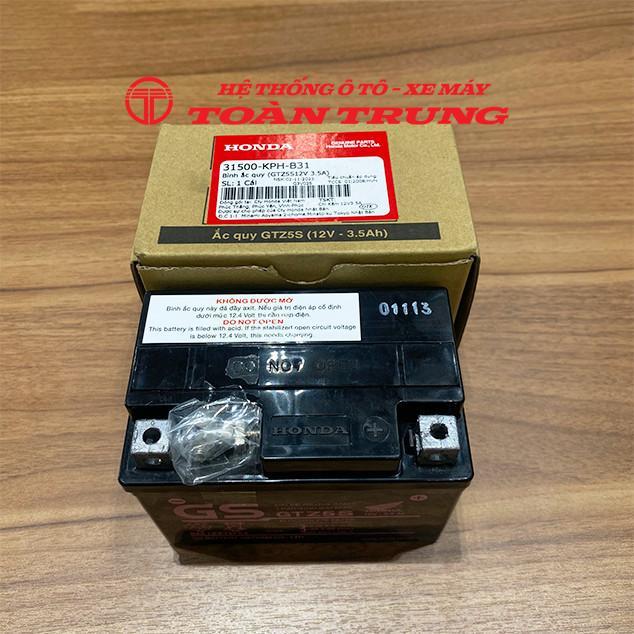 Bình ắc quy (GTZ5S12V 3.5A) chính hãƞg Honda &quot;31500KPHB31&quot;, sử dụng cho các dòng xe Wave α/S/RS/RSX, Airblade 110, Click, Future…