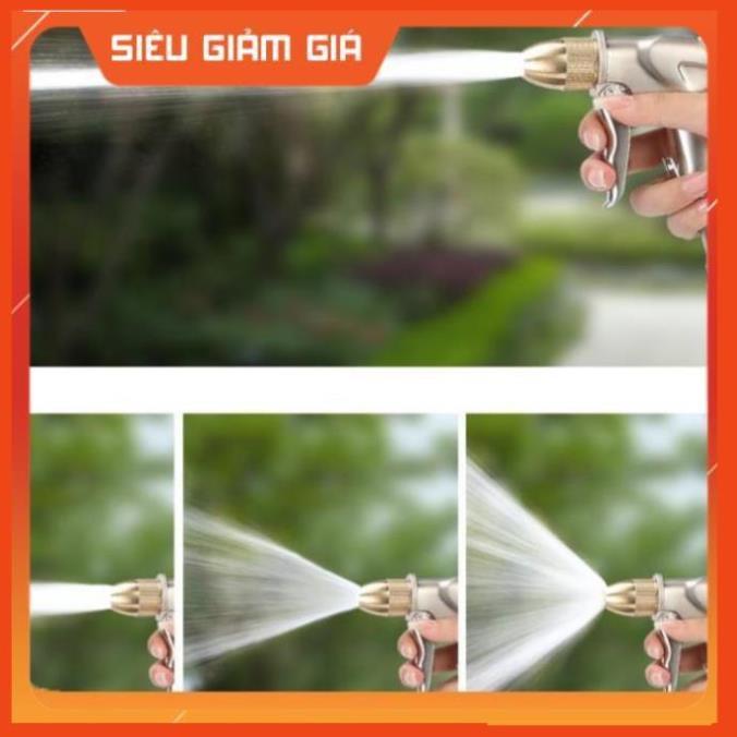 Bộ dây vòi xịt nước rửa xe, tưới cây . tăng áp 3 lần, loại 15m 206701-1 đầu đồng, cút, nối PE