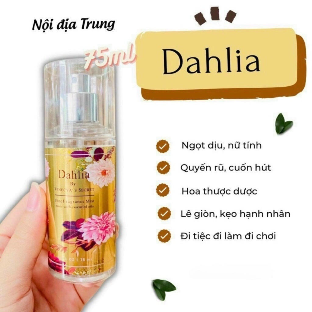 Xịt thơm body Vinecya's Secret la creme chai 75ml cực thơm dai- cực xinh