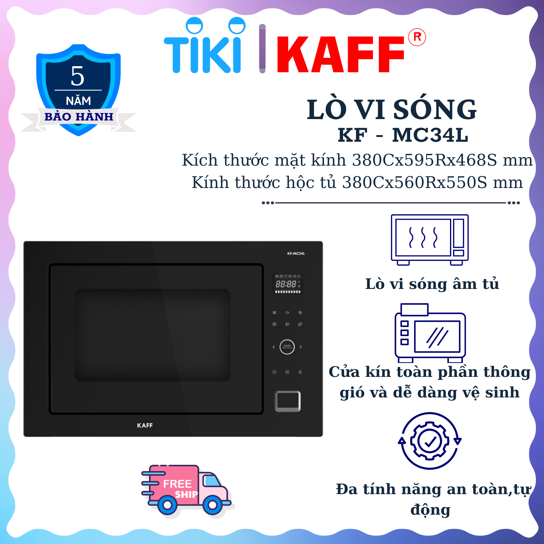 Lò vi sóng âm tủ KAFF KF-MC34L - Hàng chính hãng