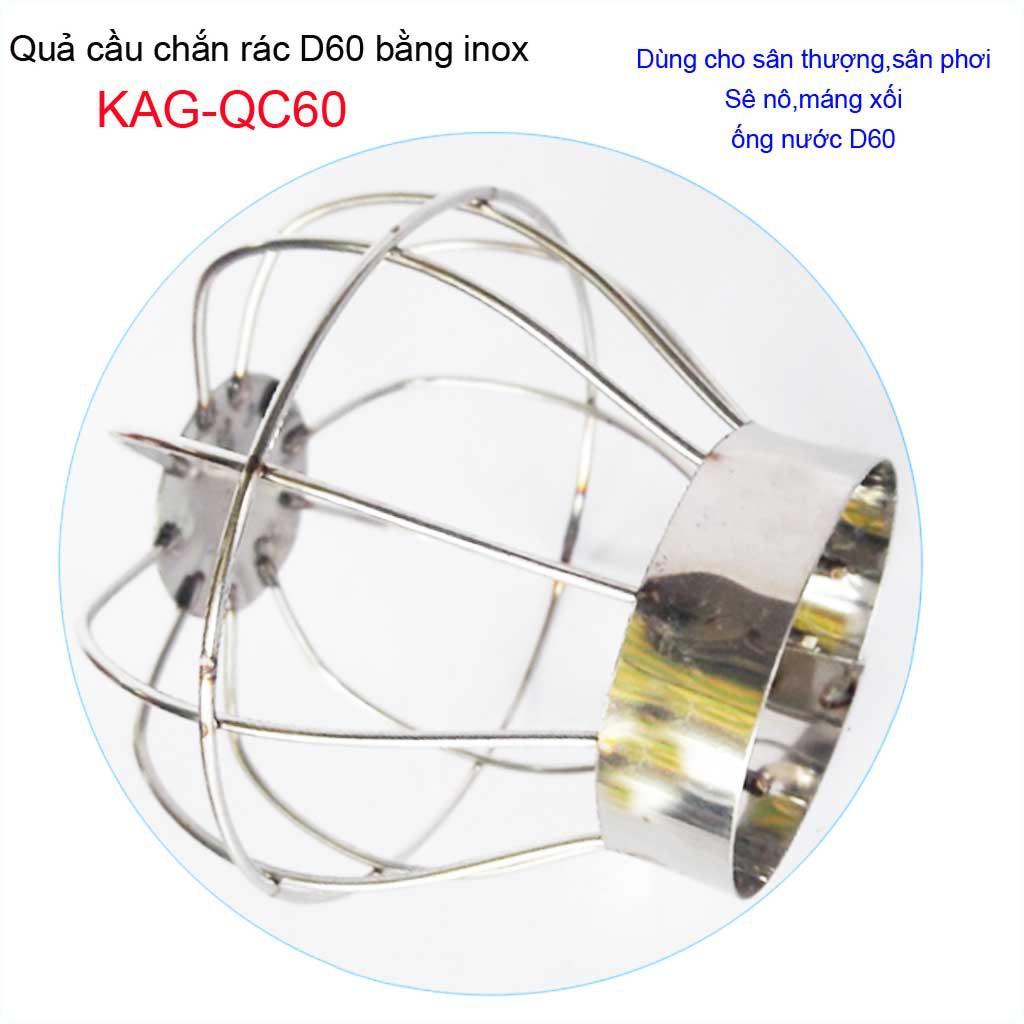 Cầu chắn rác Inox ống 60-90-114-140-168-200-220, quả cầu lưới inox sân thượng Inox