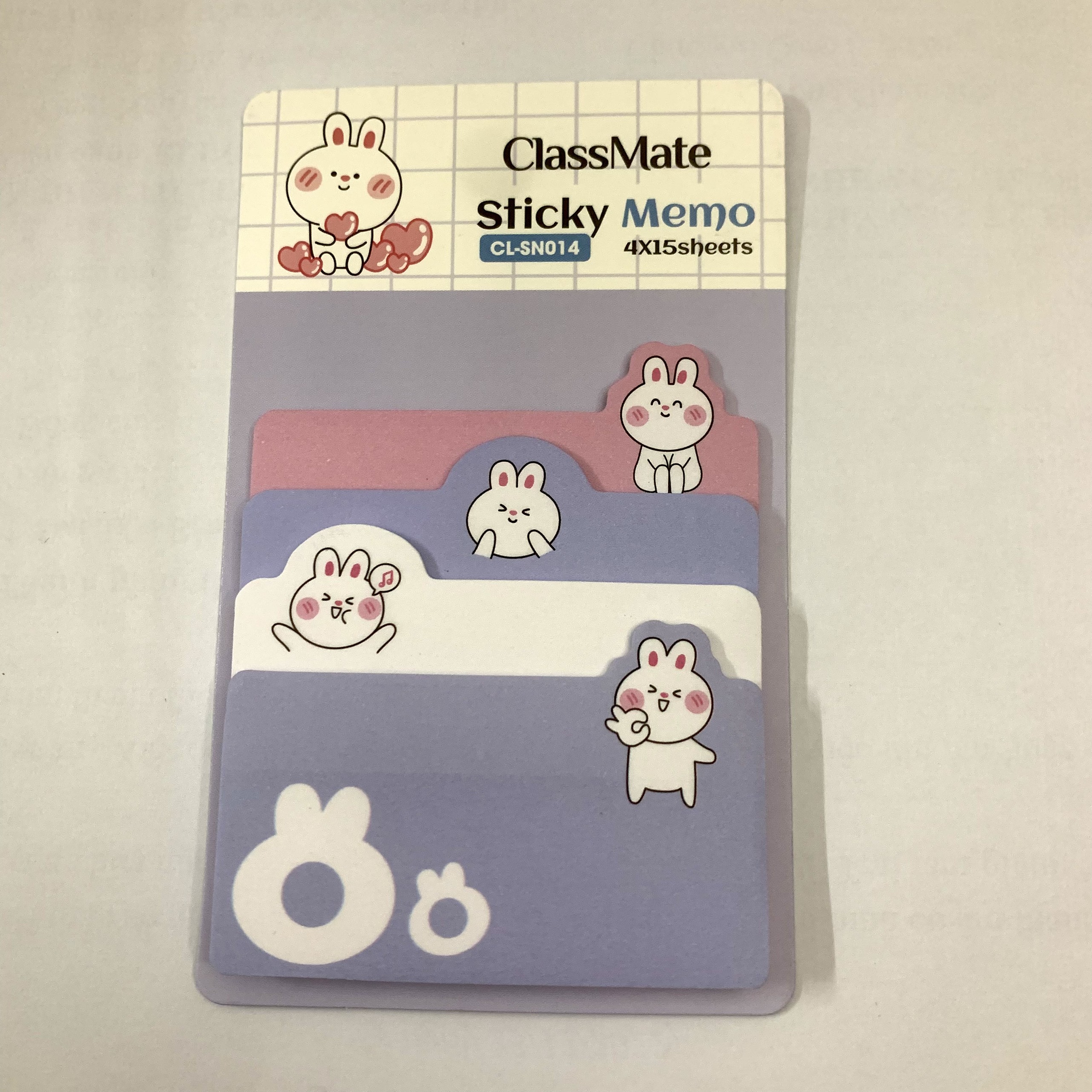 Giấy note ghi chú Classmate Sticky Memo CL-SN014 - hình thỏ dễ thương, chia 4 kích thước/tập