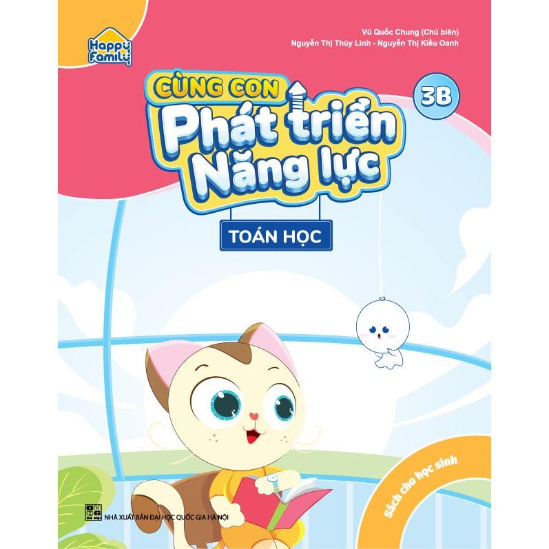 Sách - Bộ 4 cuốn Happy Family: Cùng con phát triển năng lực Toán học 3 (Tập 3A - 3B)