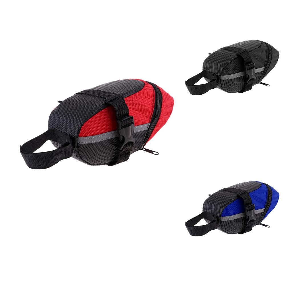 Waterproof Bike Seat Bag, Mountain Road MTB Bicycle Under Seat Pouch Repair Tool Storage Bag Cycling Pouch with Reflective Strip Cycling Accessories