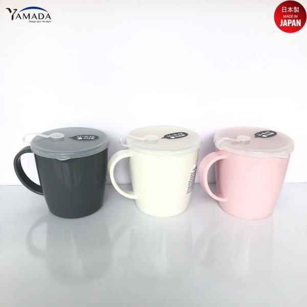 Bộ 3 cốc nhựa có nắp mềm YAMADA 300ml sử dụng được trong lò vi sóng - nội địa Nhật Bản