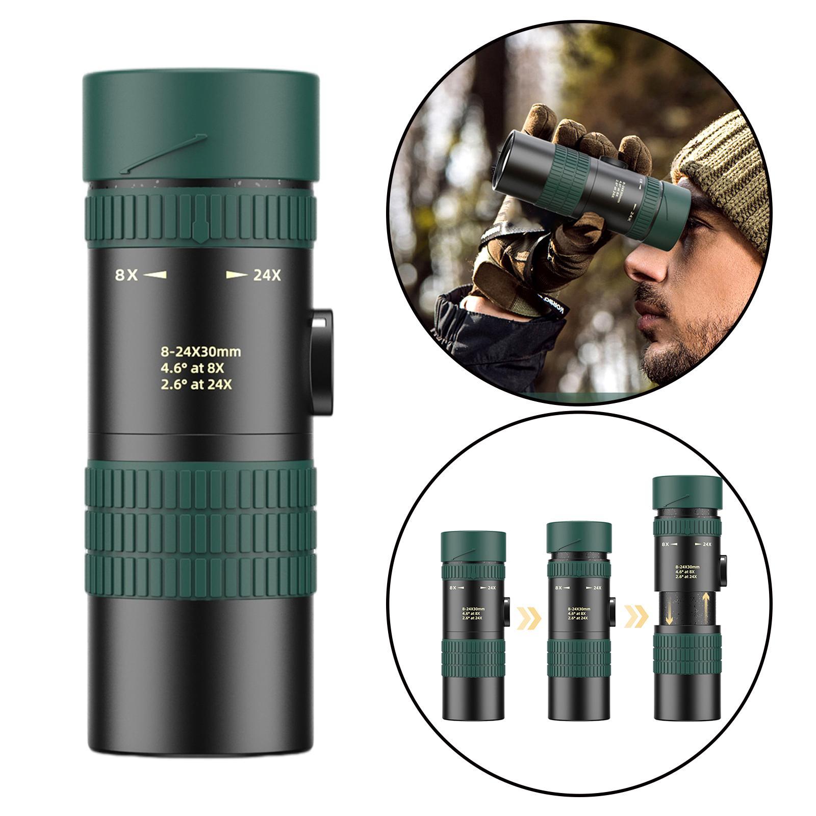 8-24X30 Zoom Monocular High Power Scope with Bak4 Prism for Bird Watching Traveling Concert Hiking Game Compact Waterproof Telescope Gifts for Men