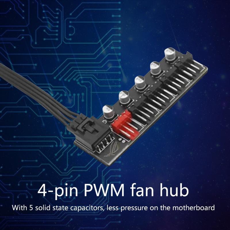 Rx Bộ Điều Khiển Tốc Độ Quạt Tản Nhiệt 4 Pin Pwm 5 Cổng Cho Máy Tính