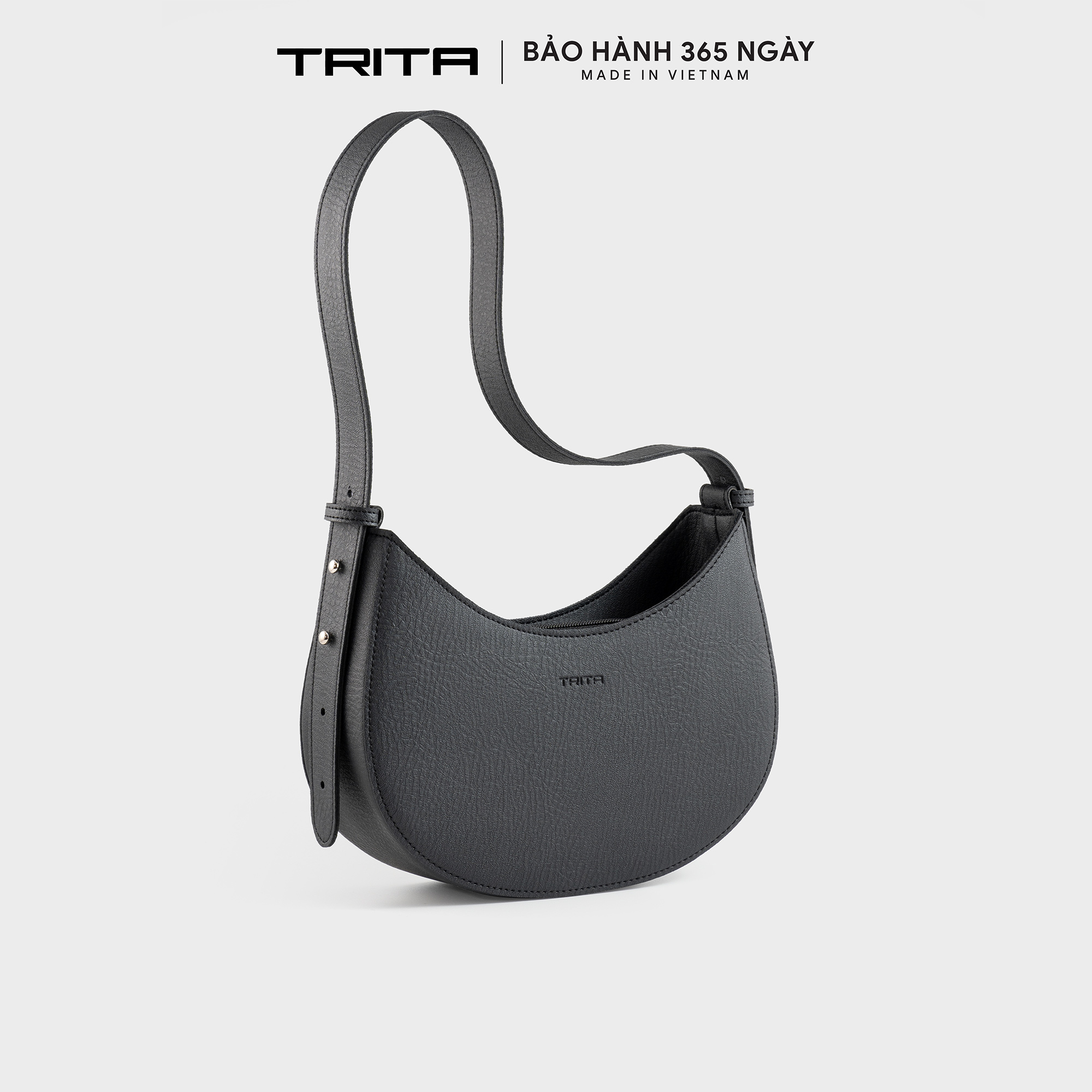 Túi Trita ( Thời trang nữ dáng bán nguyệt size 24 - Túi đeo vai da RHN156 )