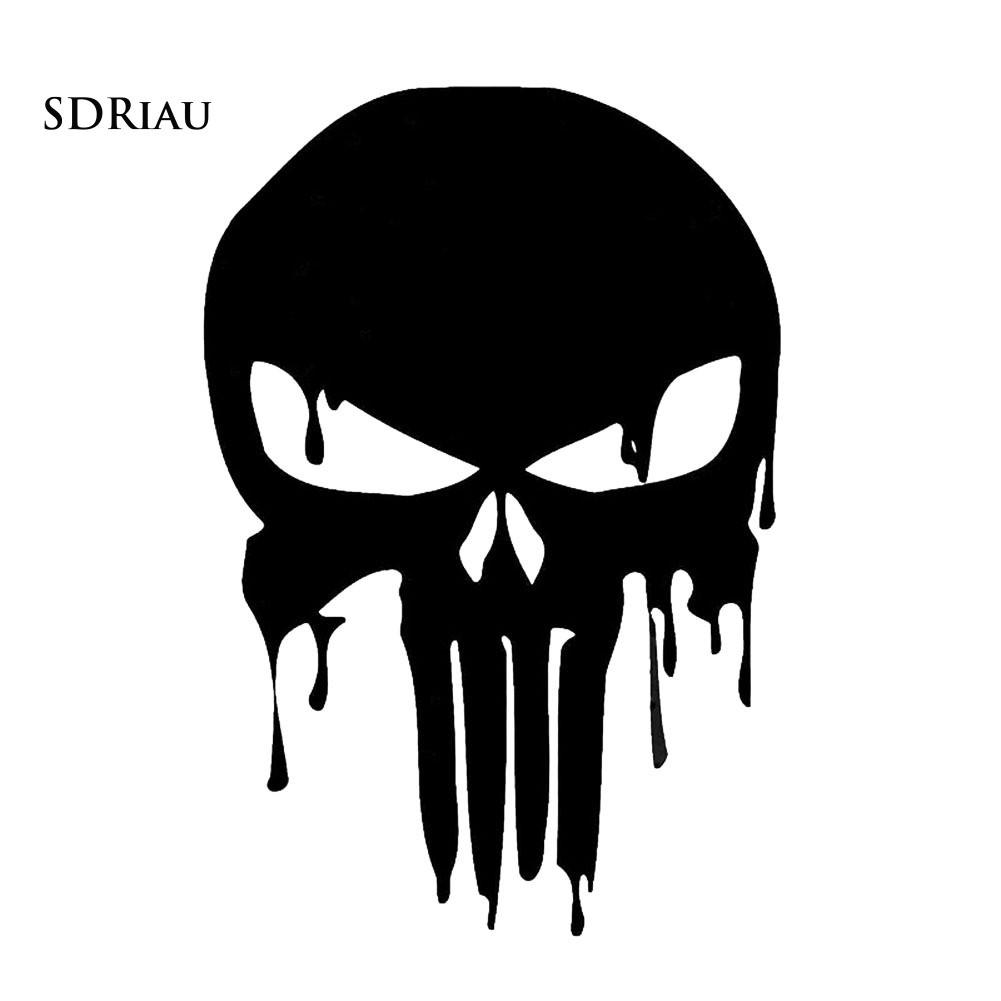 Decal dán xe hơi hình đầu sọ kinh dị
