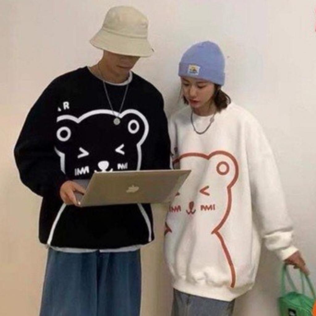 Áo sweater unisex form rộng ulzzang hottrend BEAR street style nam nữ chất nỉ ngoại mềm mỉn xịn rẻ đẹp