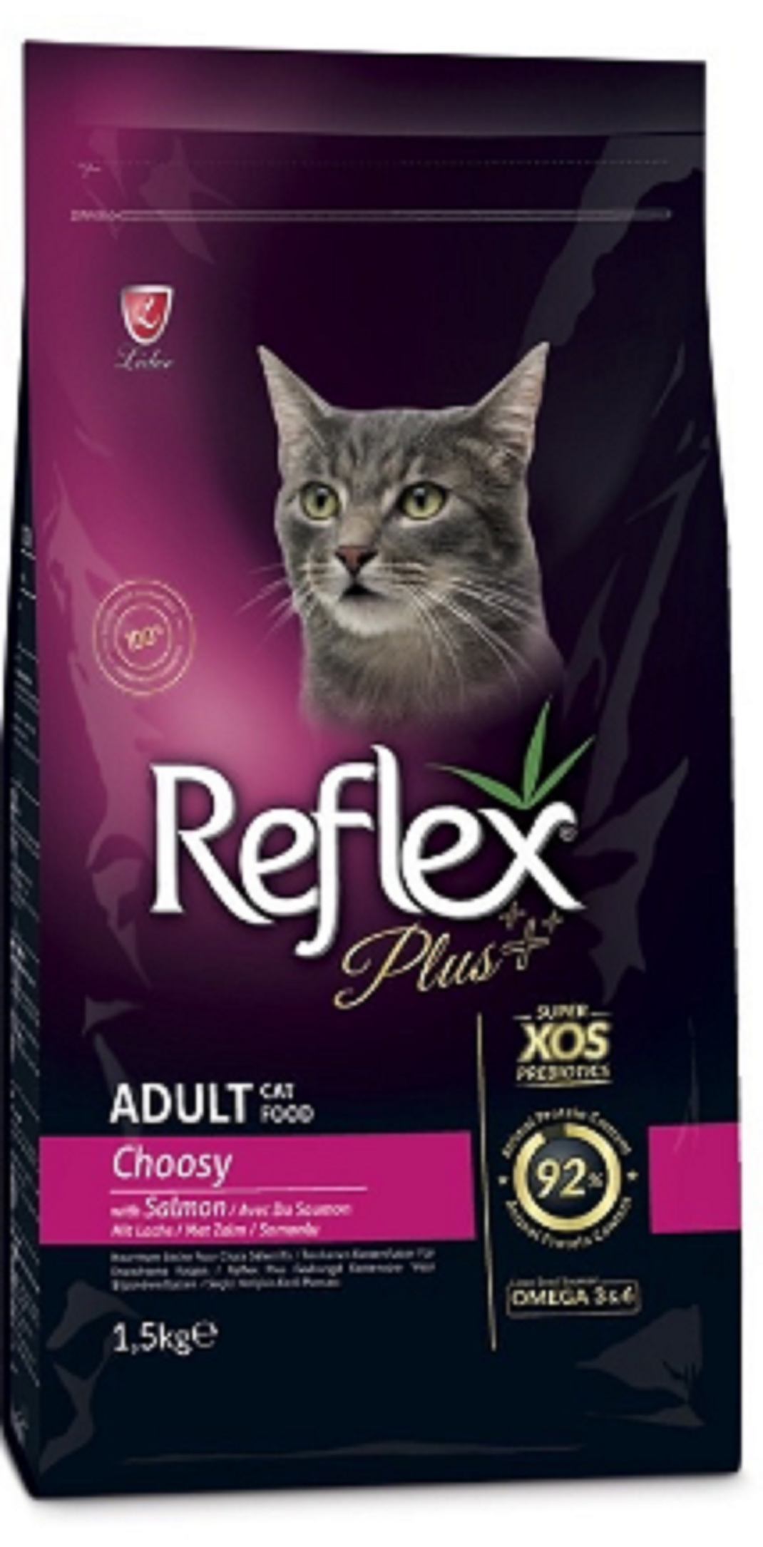Hạt Mèo Lớn Reflex Plus Adult Cat Food Choosy Salmon 1.5kg - Dành cho mèo kén ăn