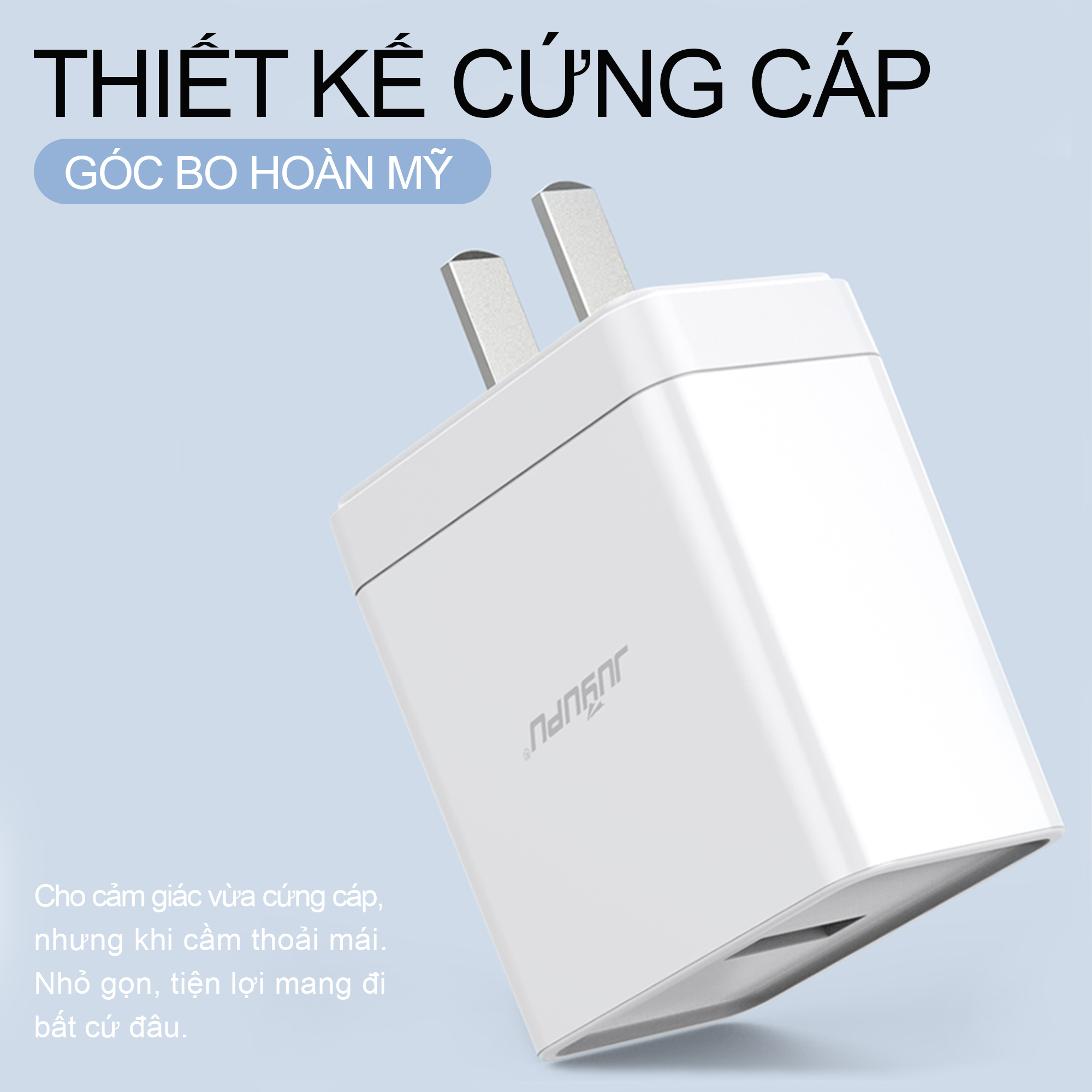 Sạc nhanh JUYUPU Q1 QC3.0 18W bộ sạc điện thoại cao cấp kèm dây cáp sạc Micro Type C dành cho Samsung OPPO VIVO HUAWEI XIAOMI củ sạc - HÀNG CHÍNH HÃNG