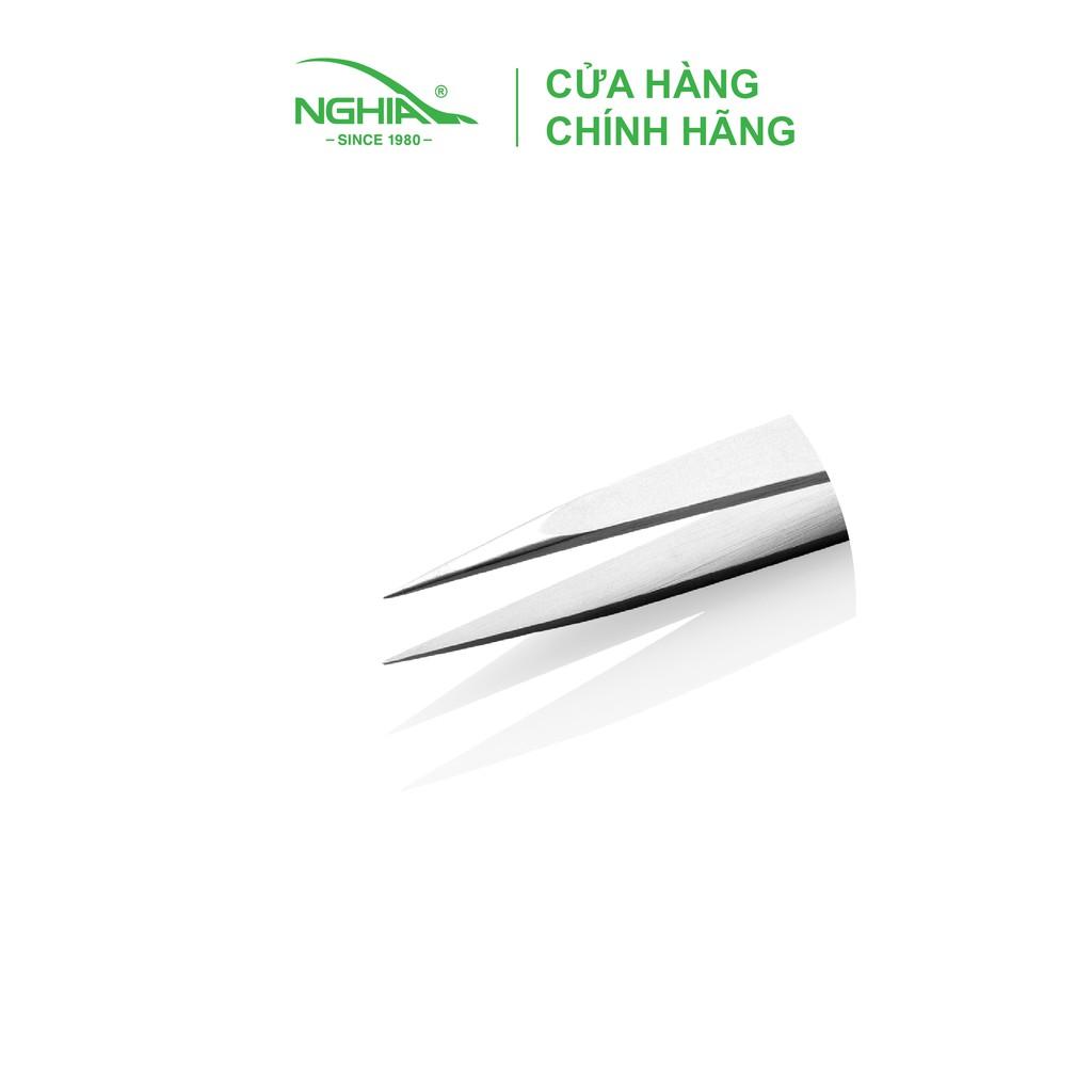 Nhíp Inox Đầu Nhọn Vỉ Giấy Cao Cấp KỀM NGHĨA N.419 - Tặng Kèm Bao Da