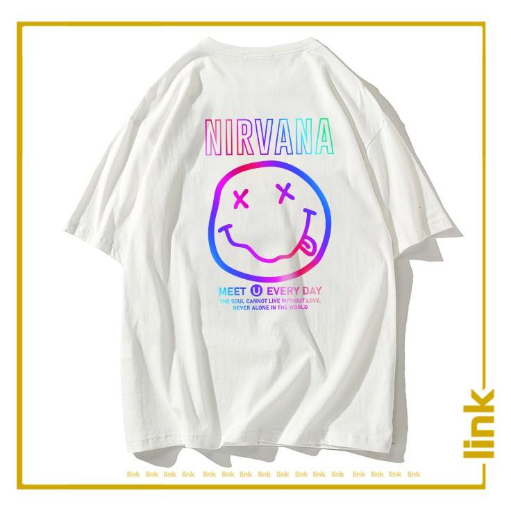 Áo thun phản quang đa sắc MẶT THÈ LƯỠI NIRVANA tay lỡ unisex