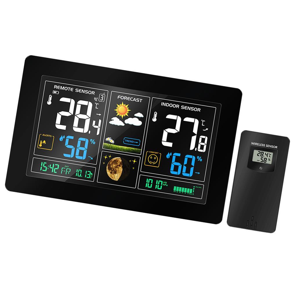 Wireless Colorful Digital Weather Time Clock with Outdoor Sensor, Indoor/Outdoor