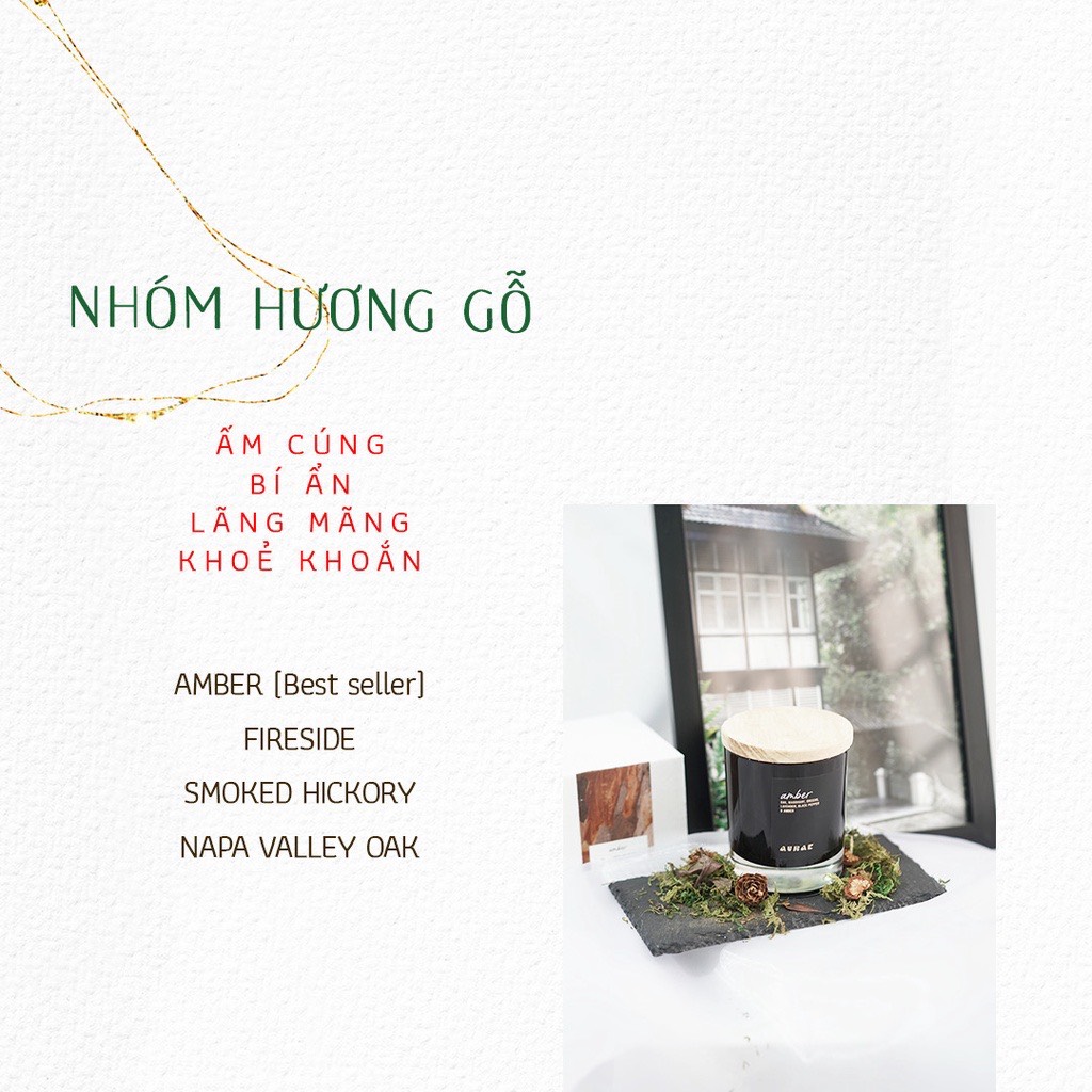 Nến thơm tinh dầu Aurae - 6 mùi hương sang trọng dùng trang trí nhà cửa/quà tặng