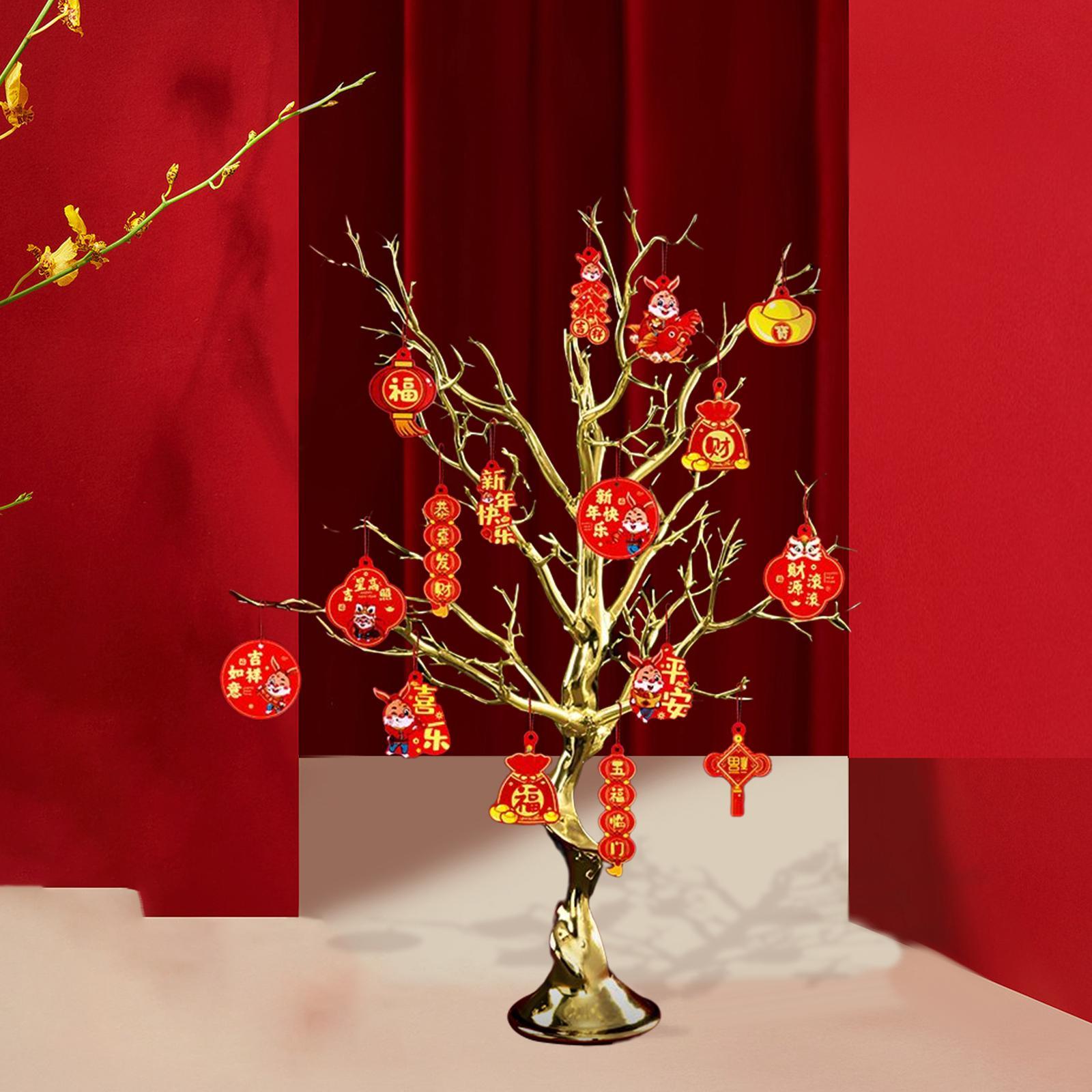 Chinese New Year Decoration Artificial Bonsai Charm Pendants Home Decor