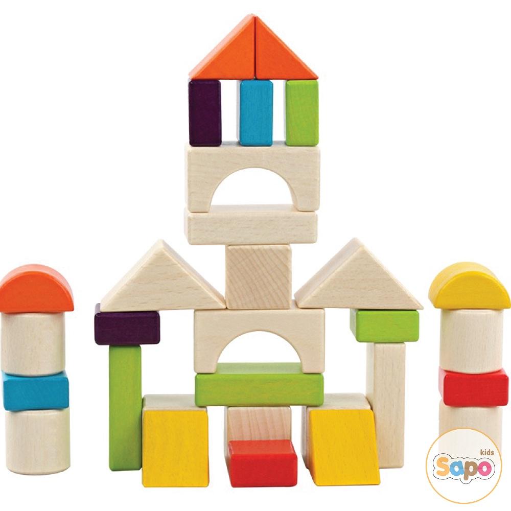 Đồ chơi hình khối,bộ xếp hình 30 khối gỗ cho bé