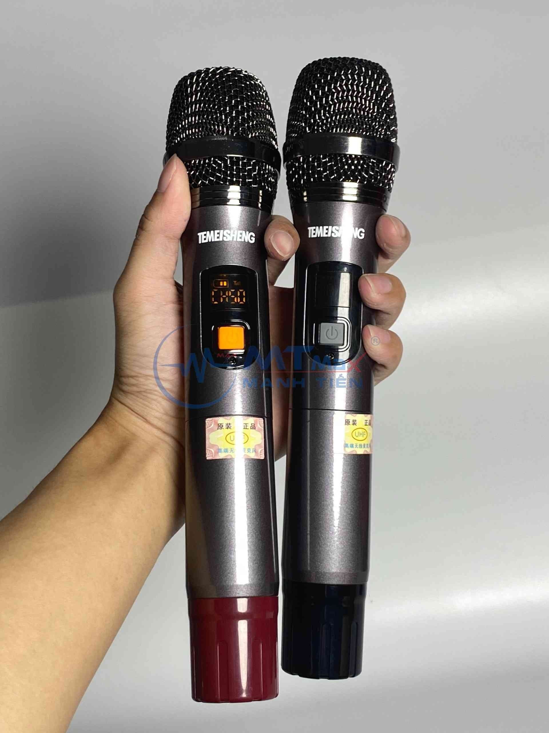 Loa kéo di động Temeisheng QX1070 – Bass 30, Công Suất 300W tặng kèm 2 mic UHF cao cấp cho âm thanh hay phù hợp karaoke gia đình tiệc tùng