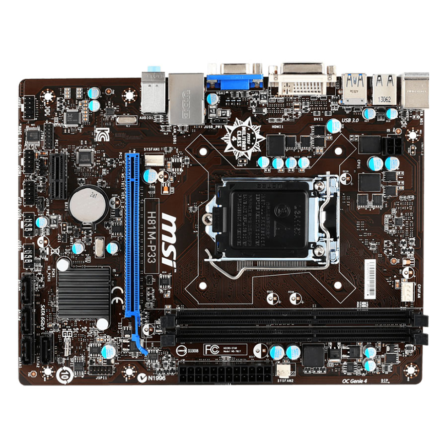 Bo Mạch Chủ Mainboard MSI H81M-P33 Socket 1150 - Hàng Chính Hãng