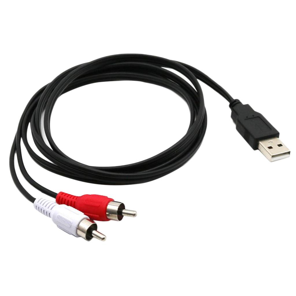1.5m USB 2.0 Female to 2x RCA Male Video A/V Camcorder Adapter Cable