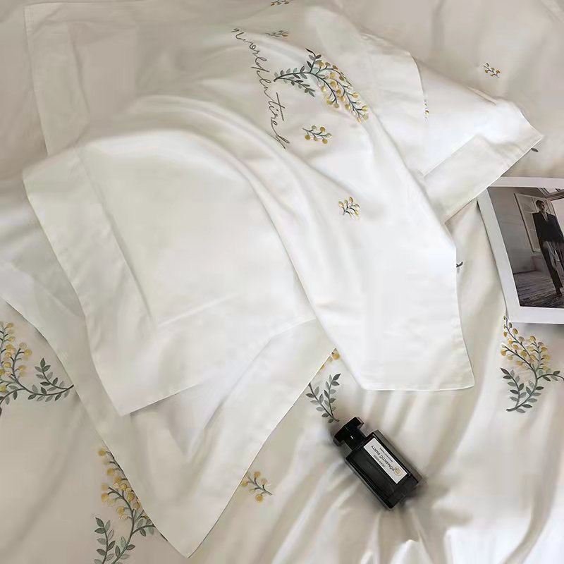 Drap Giường Lụa 80s Bộ Chăn Ga Gối Đệm 5 Món Chăn Chần Bông Lụa Nhà Hin Home Bedding
