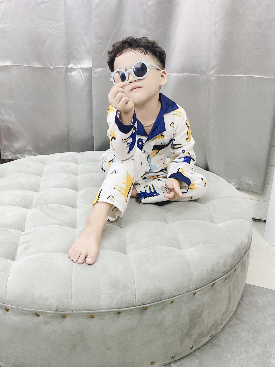 Đồ bộ bé trai, bộ ngủ dài tay pijama cho bé trai size 14-25KG chất kate mềm mịn mát