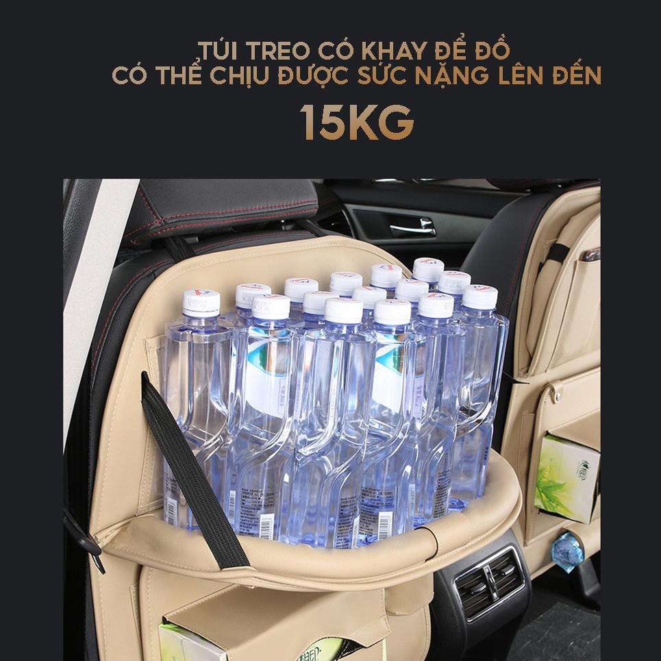 Túi Treo Đồ Sau Lưng Ghế Xe Ô Tô Đa Năng Kết Hợp Bàn Ăn Xếp Gọn Tiện Lợi Chất Liệu Da Pu Cao Cấp Sang Trọng QC-046