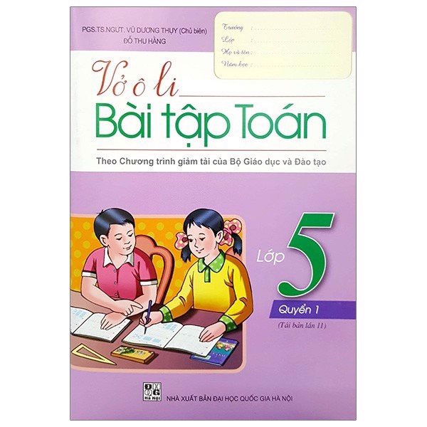 Sách - Vở ô li bài tập Toán Lớp 5 - Quyển 1