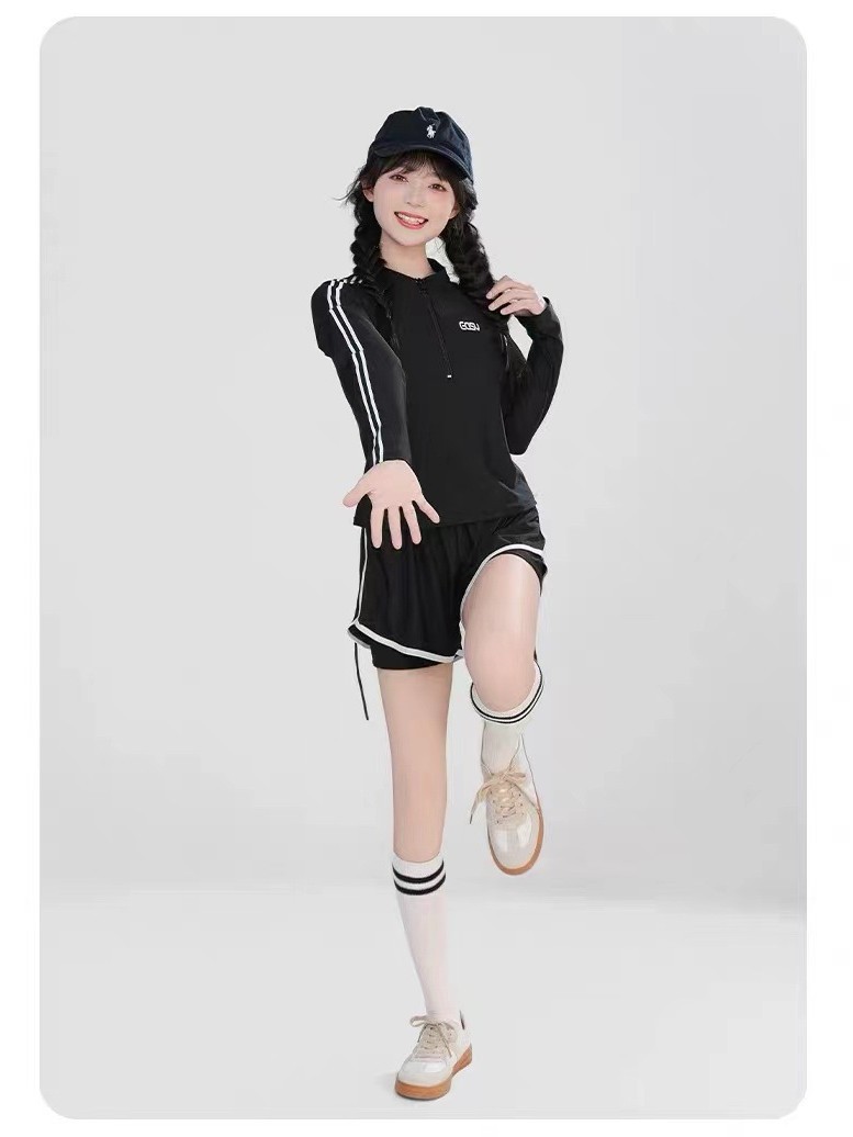 Đồ Bơi Nữ Dài Tay Quần Đùi 2 Lớp