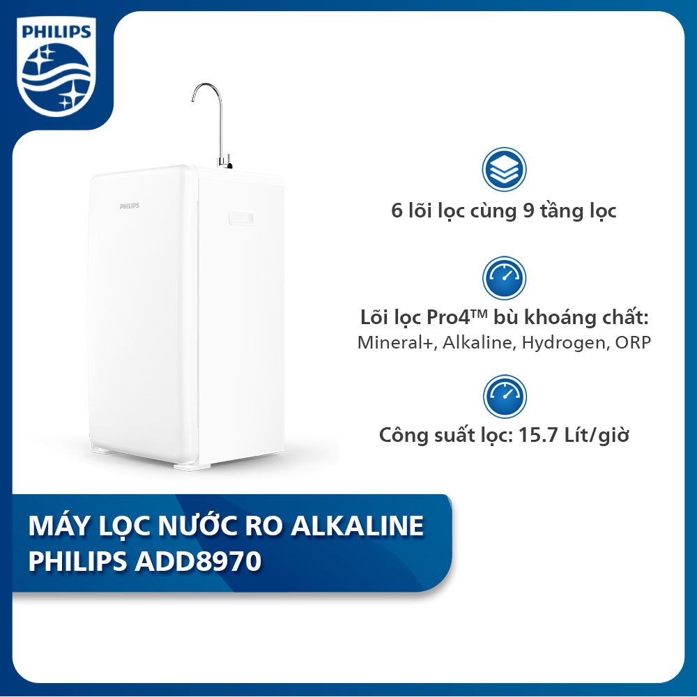 Máy lọc nước RO Alkaline Philips ADD8970 - Hàng chính hãng