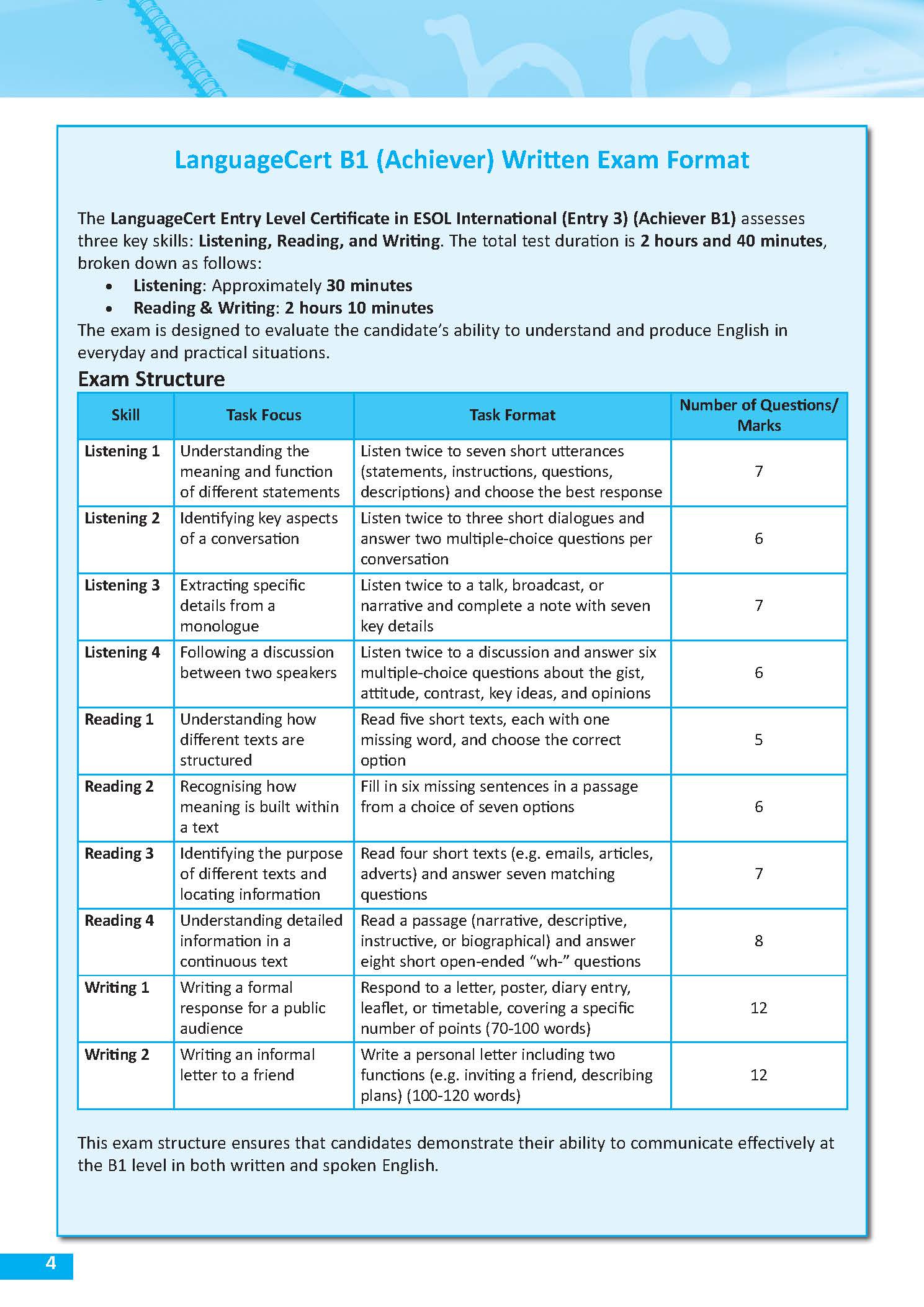 Succeed in LanguageCert B1 Achiever - 6 Pratice Tests